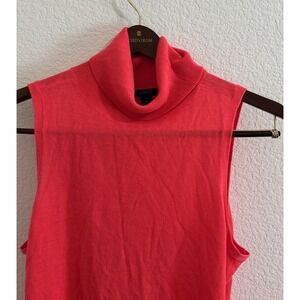 Halogen Size XXL Wool Mix Knit ribbed Coral Turtleneck Tank Mock Neck